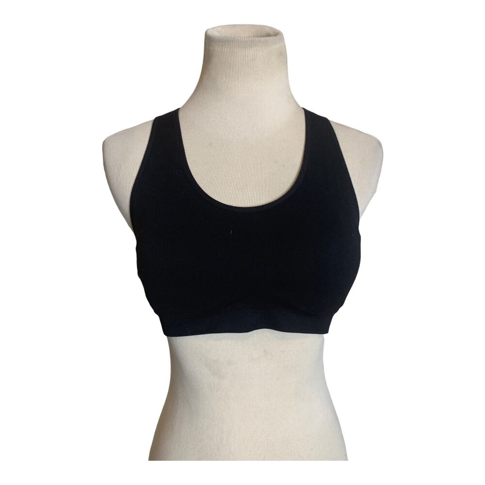 Amazon Basics black racer back sports bra size Small